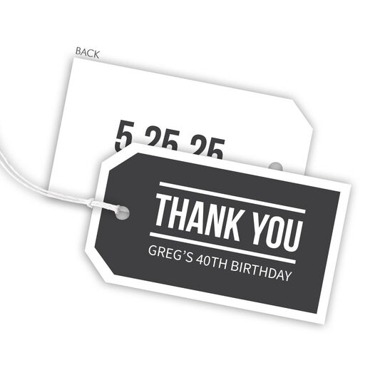 Bold Thank You Hanging Gift Tags with Organza Bags